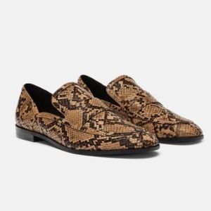 ZARA Snakeskin Animal Print Loafers